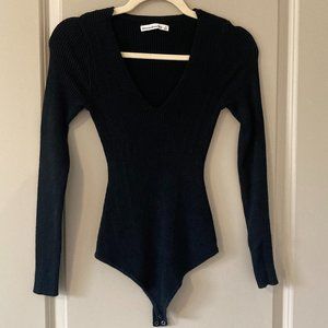 Abercrombie Ribbed V Neck Sweater Bodysuit